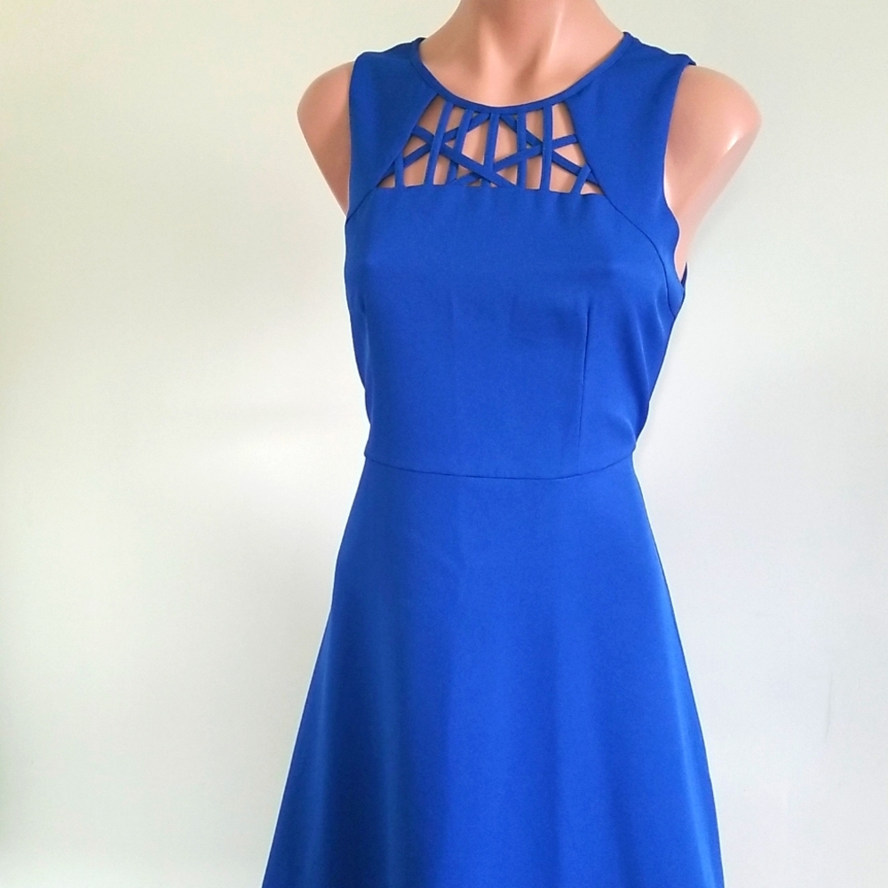 YA LOS ANGELES Blue dress | midi | Flare